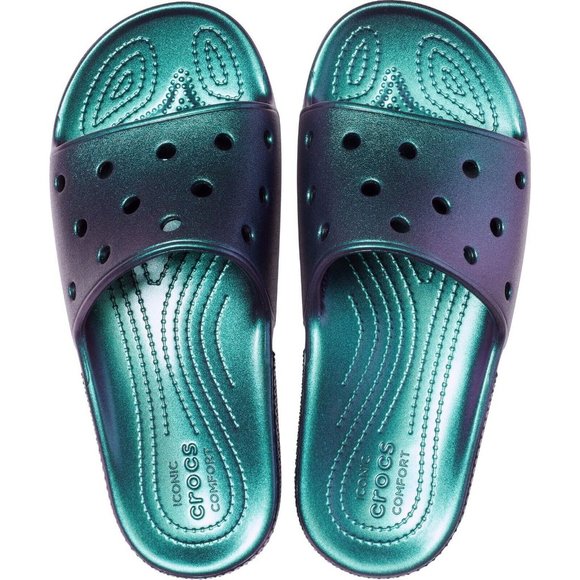 SUPER RARE Classic Crocs Iridescent Slides main image 11
